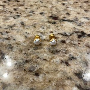 Julie Vos Penelope Stud Earrings - Pearl and Gold